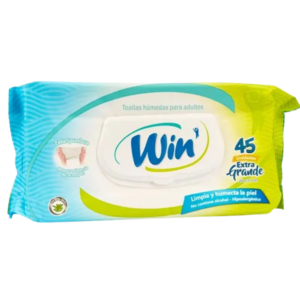 WIN TOALLAS HUMEDAS ADULTO X 45 UNID