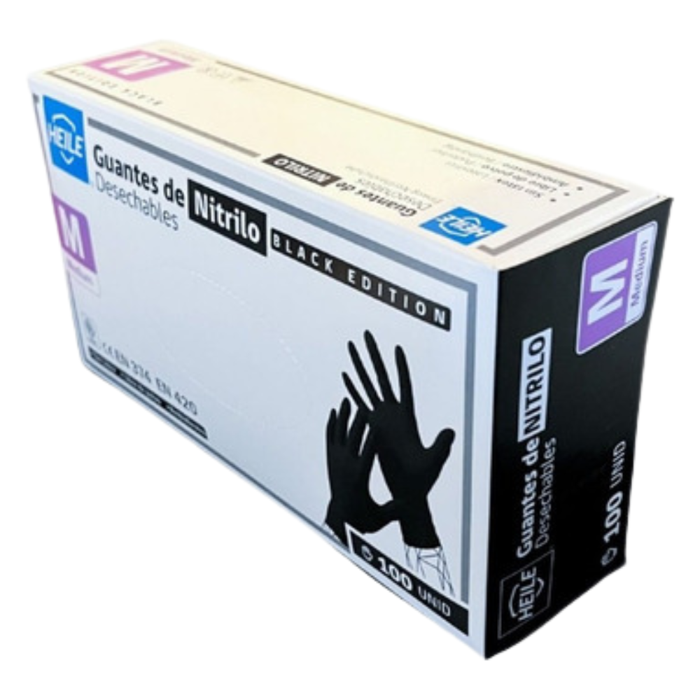 GUANTES DE NITRILO DESECHABLES HEILEX 100 UNIDADES